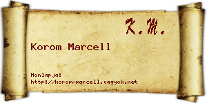 Korom Marcell névjegykártya